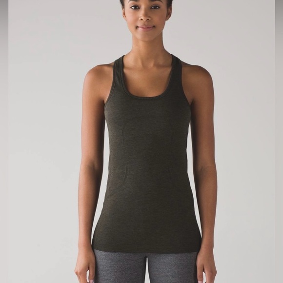 Lululemon swiftly tech Racerback 
      Dark / olive / black - Picture 1 of 8